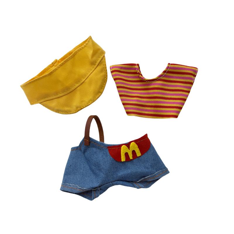【YIWU&BUBU】Mini Doll Outfit (No Doll) – Hat & Overalls Set, Designer-Inspired Suit for 17cm Collectible Figure Dress-Up